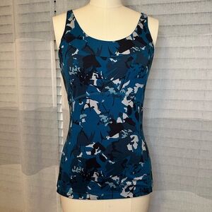 Tek Gear Blue and Black Camouflage Tank Top